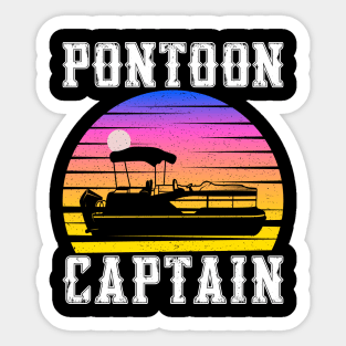 Pontoon Captain Vintage Funny Pontoon Boat Lover Boys Sticker